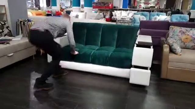 Диван аккордеон со столиком и ящиками смотреть онлайн