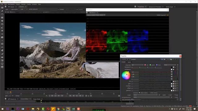 nuke vectorscope and waveform  waveform  color correction in nuke  colour correction node in nuk