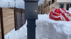 Подключение электричества. Трубостойка в цвет забора/кровли. Россети Ленэнерго ЛОЭСК. 15 кВт.