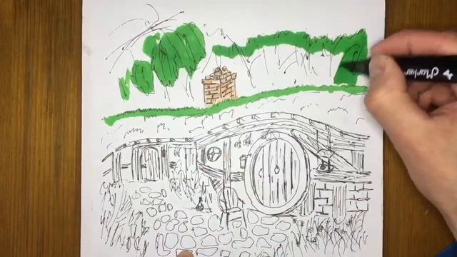 Как нарисовать домик хоббита ??? смотреть онлайн
