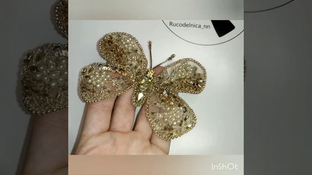 Брошь золотая бабочка с кружевом и жемчугом смотреть онлайн