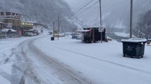 Верхний Ларс, 27.01.2024, снегопад, закрыто. Военно-Грузинская дорога