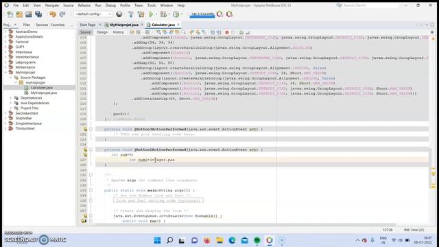 Java Swing application development video by 2nd Semester Student T H M SHASHIDHAR of 2021 batch. смотреть онлайн