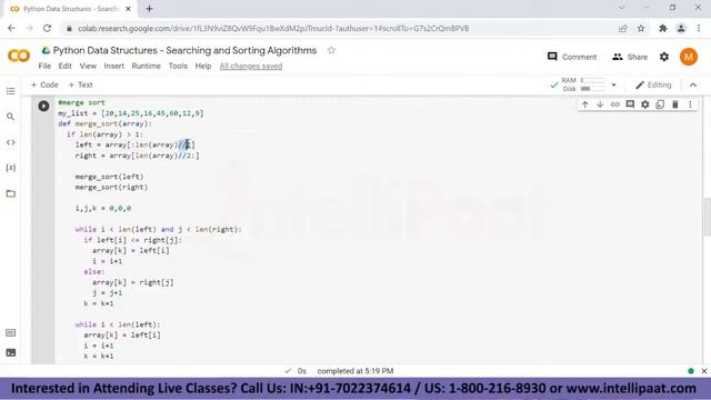 Searching And Sorting Algorithms In Python | Searching Algorithms | Sorting Algorithms | Intellipaa