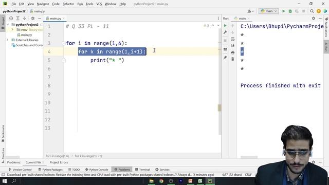 Star Patterns Python Program #1 | Star Patterns python playlist