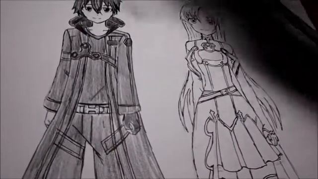 Как нарисовать Асуну и Кирито из" Мастера меча онлайн" Часть вторая смотреть онлайн