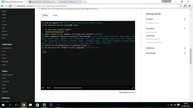Semantic UI: Part 1 - Setting up Project
