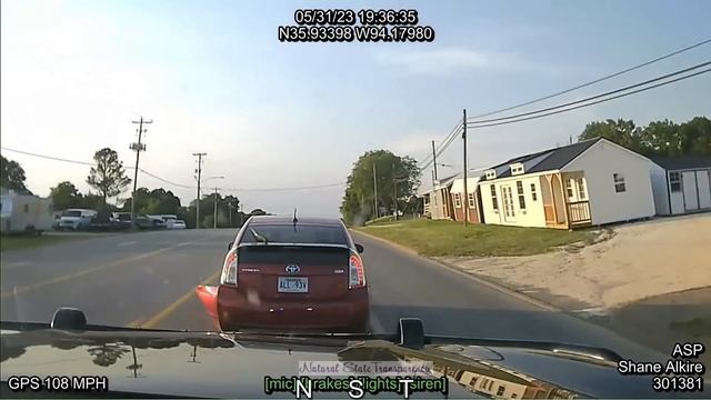 Pursuit Toyota Prius US-71 Brentwood Washington County Arkansas State Police Troop L