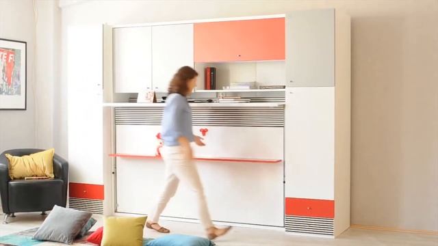 Мебель трансформер. Шкаф стол кровать трансформер. Видео. Furniture transformer. Wardrobe table bed