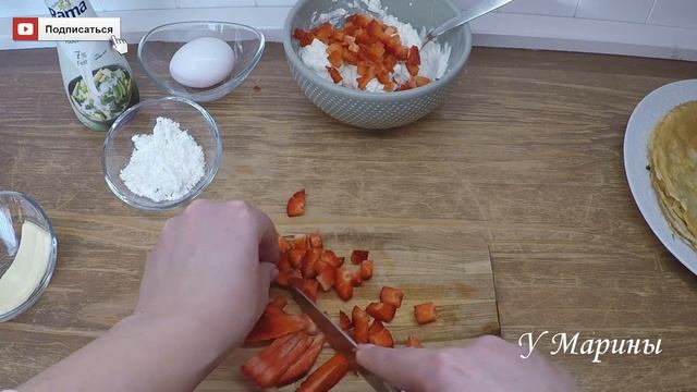 Блинчики с творогом по-новому. Вкусный блинный десерт. смотреть онлайн