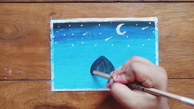 How to draw a mosque with oil pastel colour step by step | Ramadan Art смотреть онлайн