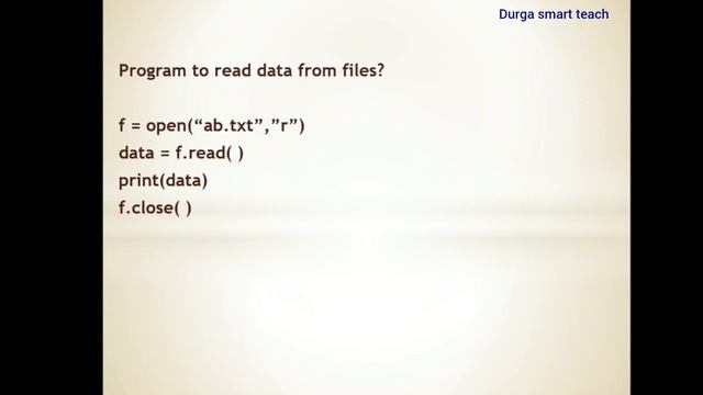 File Manipulations/ File Related Methods