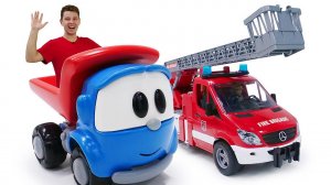 Веселая школа - Развивающее видео про рабочие игрушки-машинки. Грузовичок Лева помогает вести урок