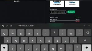 Redeeming  a roblox giftcard (it gave me 400 extra robux)