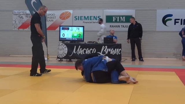 Finnish BJJ OPEN 2015 white belts  82 3 kg 1 8 final Денис Черевко   Joonas Iivanainen