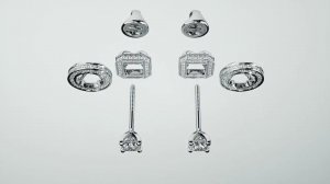 Серьги трансформеры восьмигранные с бриллиантами MYSTERY EARRINGS