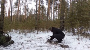 Поход в лес зимой с ночевкой без палатки соло