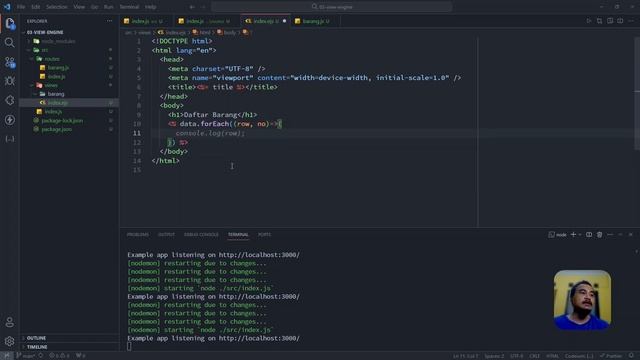 EXPRESS JS TUORIAL | TEMPLATE ENGINE