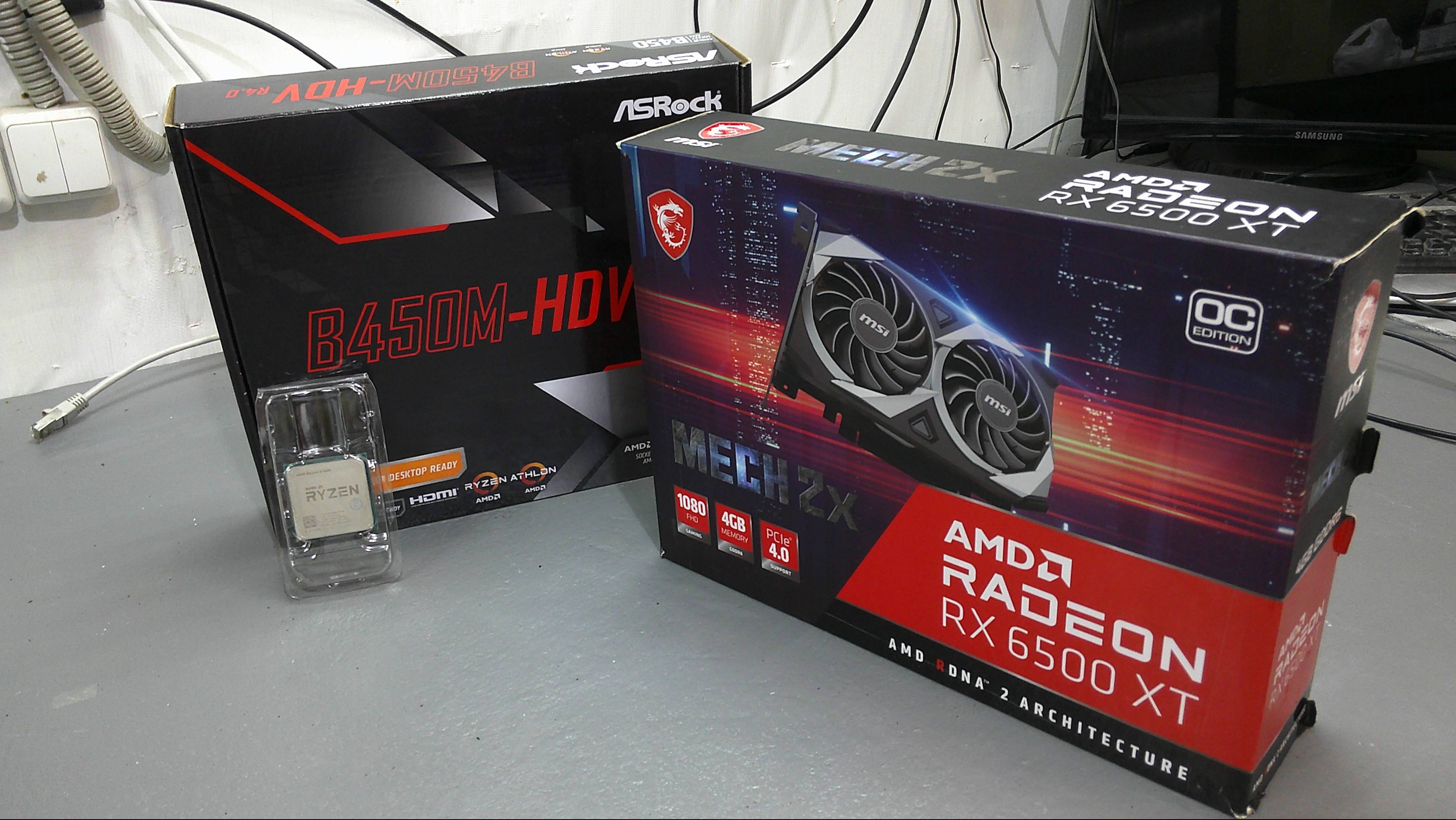 Среднебюджетная игровая сборка на Ryzen 5 1500X и AMD RX6500XT