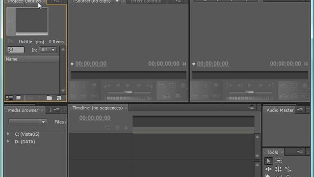 Обзор интерфейса программы Adobe Premiere CS4 (1/39) смотреть онлайн