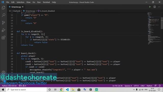 tictaetoe game gui in Python with source code | #python3