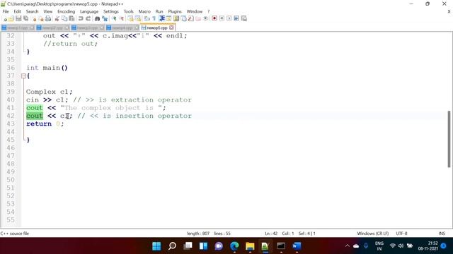 Operator Overloading in C++ Part 4 | Insertion and Extraction Operator Overloading in C++