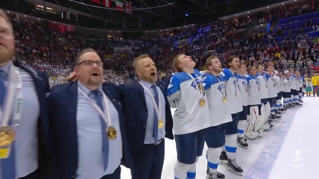 Finland sings the national anthem to celebrate a gold medal at #IIHFWorlds смотреть онлайн
