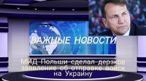 МИД Польши сделал дерзкое заявление об отправке войск на Украину