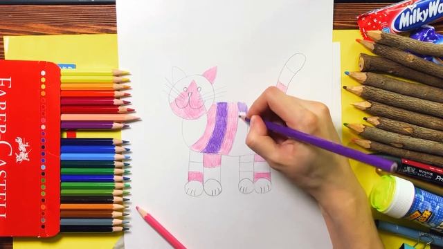 Как нарисовать кота | Урок рисования кошки | Для самых маленьких смотреть онлайн