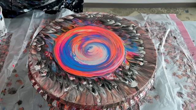 Mesmerizing Cloudy Sunset?: Acrylic Pour Painting with Pearl white and Fluorescent paints смотреть онлайн