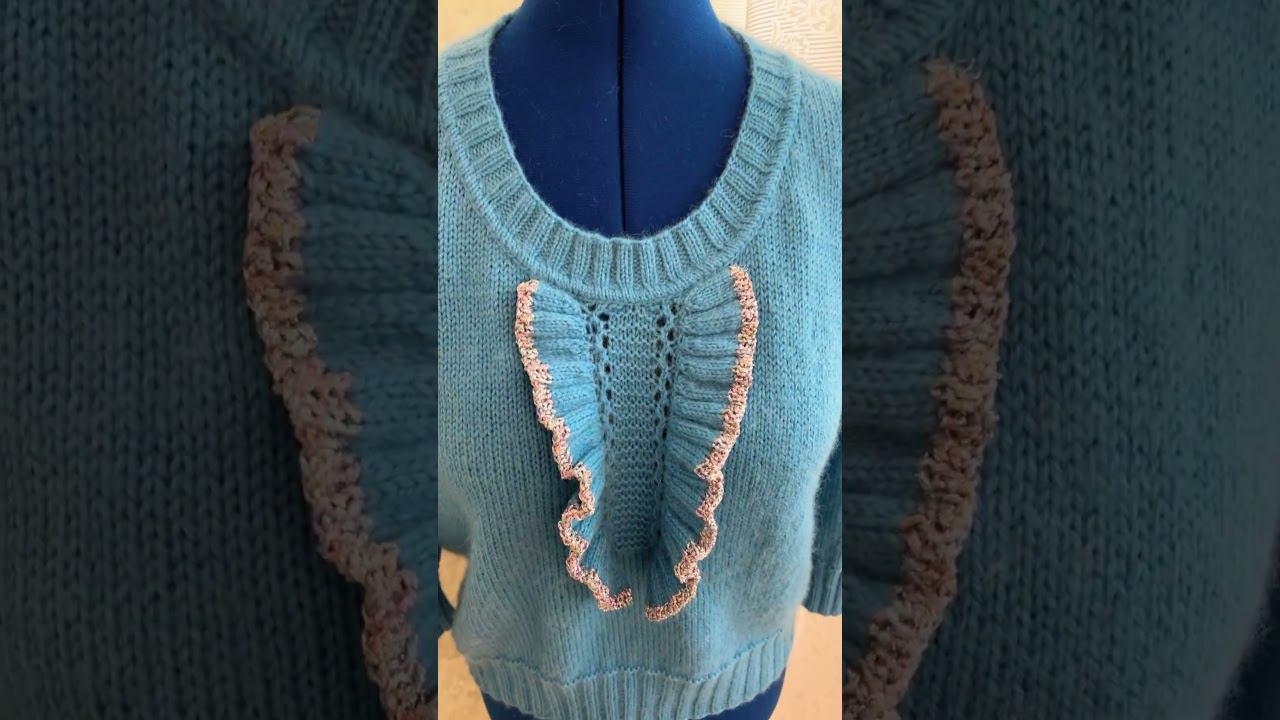 Джемпер «Незабудка».  #вязание #design #knitting #вязаниеспицами #мода #джемперспицами #каквязать