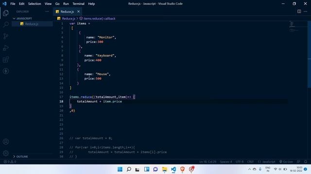 Javascript Reduce Method | Malayalam video