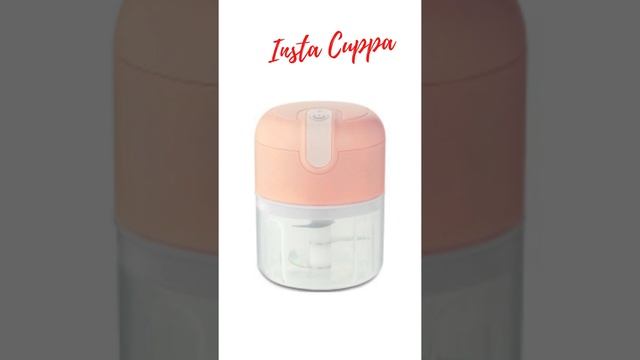 InstaCuppa Rechargeable Mini Electric Chopper - Stainless Steel Blades, One Touch Operation, 250 ML