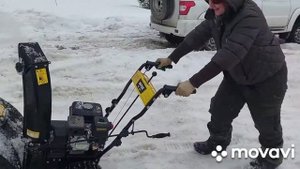 Снегоуборщик Huter-SGC4100. Мокрый снег