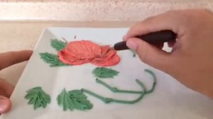 Как рисовать маки мастихином на торте / How to draw a poppies on the cake