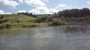ПРОЕЗЖАЕМ БРОД В ДЕРЕВНЕ ТОМСКОЕ СЕЛО,БРОД ЧЕРЕЗ РЕКУ ТОМЬ-ЧУМЫШ