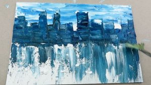 Городской пейзаж! Абстрактная живопись акриловыми красками \ Расслабляющая живопись - Арт-терапия