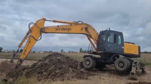 Работа экскаватора hyundai r200w-7