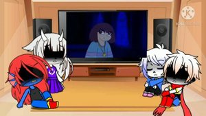 Реакция персонажей Undertale на "Stronger then you"версии Фриск и Чары (Gacha Club)