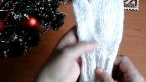 Вязание. Варежки для Снегурочки. ЕкспрессМК. Вязание для начинающих.Готовая работа -детские варежки