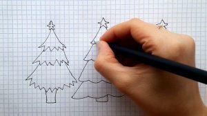 Простой рисунок #83. Как нарисовать 3 Новогодние Елки. Разные способы нарисовать Елку для детей