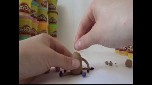 Как слепить из пластилина Плей До или теста для лепки осла  How to make a donkey of Play Doh (clay)