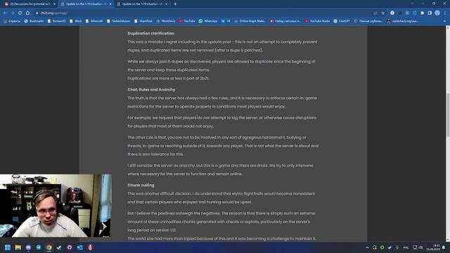 Извинения Хаусмастера за обновление 2b2t до 1.19. Реакция и мнение. смотреть онлайн