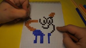 Рисуем по клеточкам Диппер из Гpaвити Фoлз