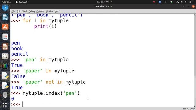6.3.2 Python operations on tuple example