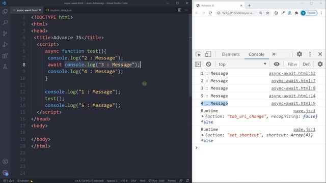 Advance JavaScript - Async & Await Tutorial in Hindi / Urdu