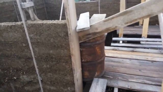 Дом из опилкобетона.  Завершение строительного сезона 2017