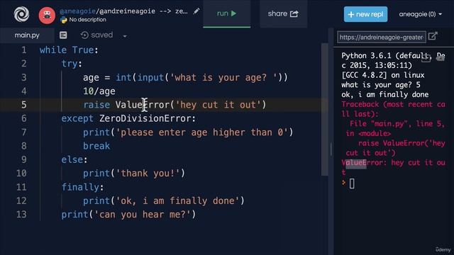 Error Handling 3 in Python - Python Full Course for Beginners 2023