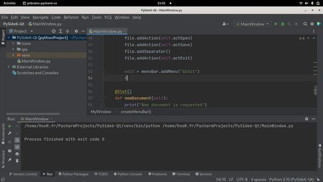 TUTO Python / PySide / Qt : Mise en oeuvre d'une barre de menu смотреть онлайн
