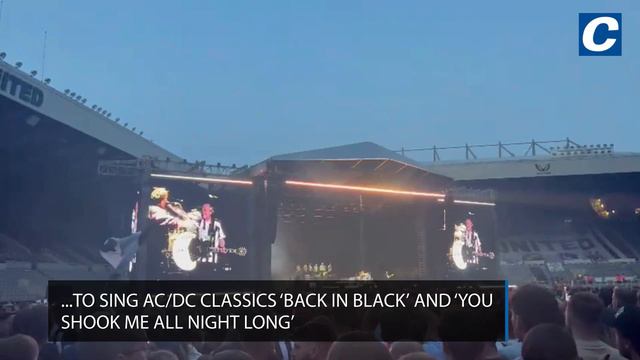 Sam Fender brings AC/DC's Brian Johnson onto the stage at St James' Park